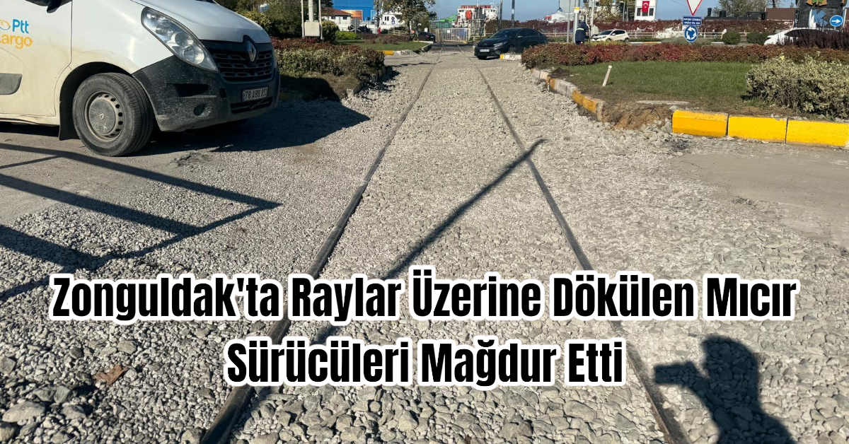 Zonguldak'ta Raylar Üzerine Dökülen Mıcır Sürücüleri Mağdur Etti