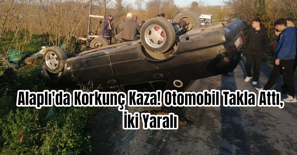 Alaplı'da Korkunç Kaza! Otomobil Takla Attı, İki Yaralı