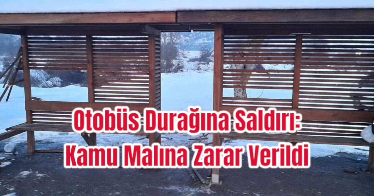 Otobüs Durağına Saldırı: Kamu Malına Zarar Verildi