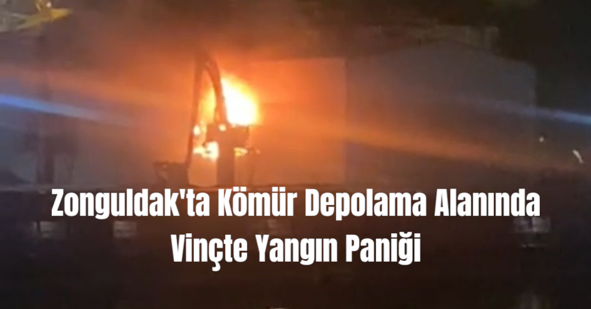 Zonguldak'ta Kömür Depolama Alanında Vinçte Yangın Paniği