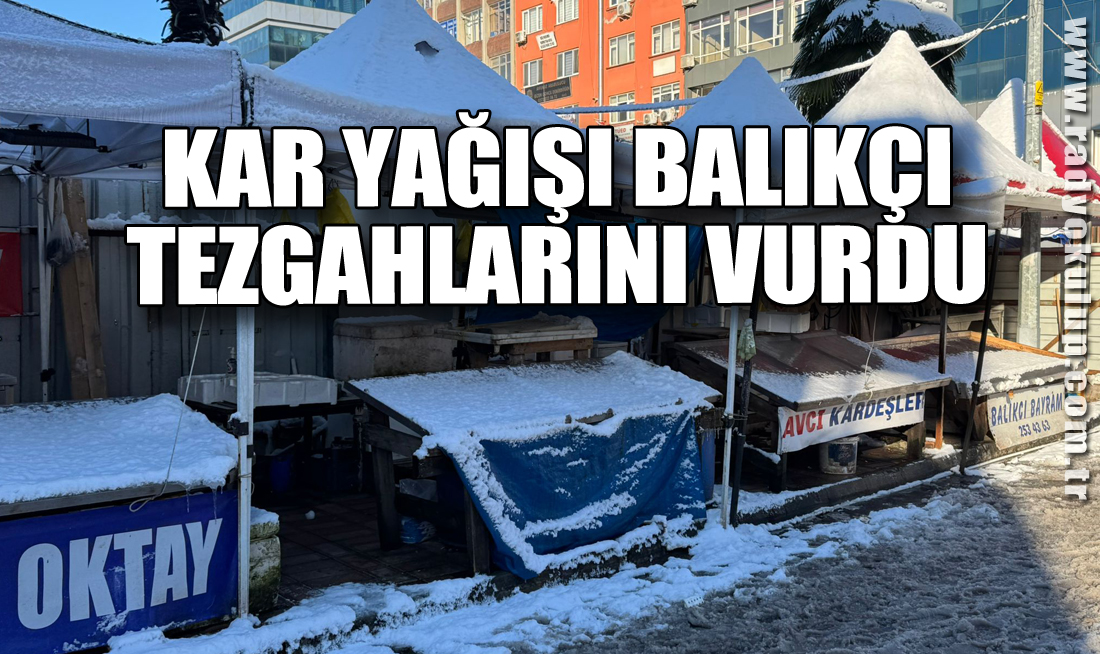 Kar yağışı balıkçı tezgahlarını vurdu