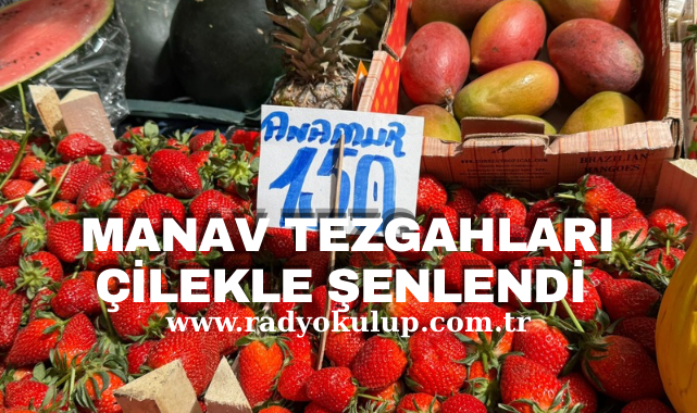 Manav tezgahları çilekle şenlendi.