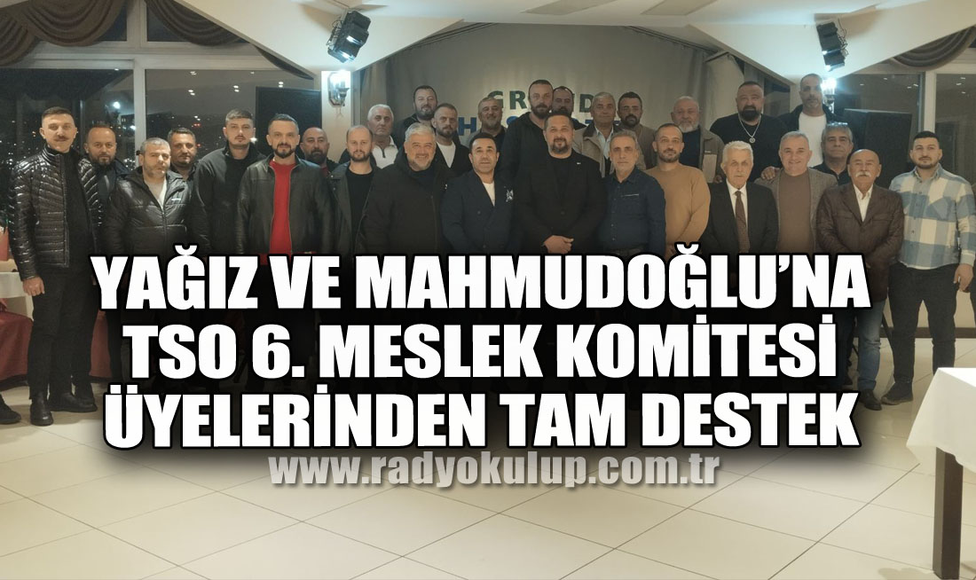 Yağız ve Mahmudoğlu’na TSO 6. Meslek komitesi üyelerinden tam destek